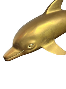 Vintage Brass Dolphin Statue