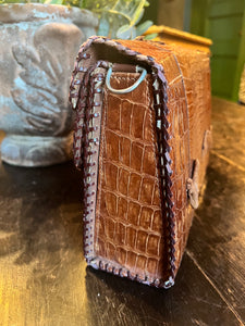 Vintage alligator, leather handbag