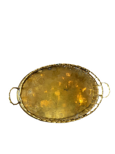 Vintage Brass Bamboo Tray