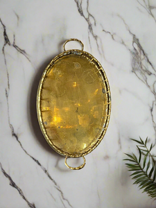 Vintage Brass Bamboo Tray