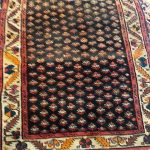 Antique Hand Knotted Tribal Area Runner