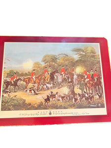 Vintage equestrian English Hunt Table Mats￼ - Vintage AnthropologyVintage Anthropology