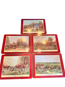 Vintage equestrian English Hunt Table Mats￼ - Vintage AnthropologyVintage Anthropology