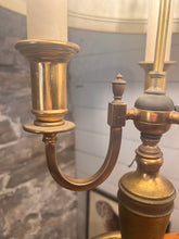 Load image into Gallery viewer, Vintage French Style Bouillotte Brass Lamp with Tole Shade