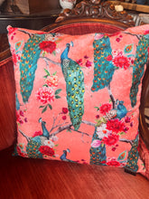 Load image into Gallery viewer, Velveteen Peacock Down Pillow by Vintage Anthropology