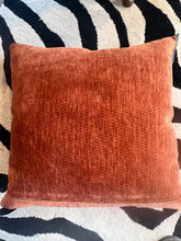 Load image into Gallery viewer, Rust chenille Down Pillow by Vintage Anthropology