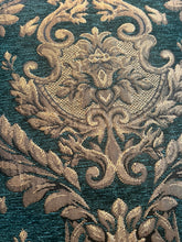 Load image into Gallery viewer, Victorian Damask Green &amp; GoldDown Pillow by Vintage Anthropology