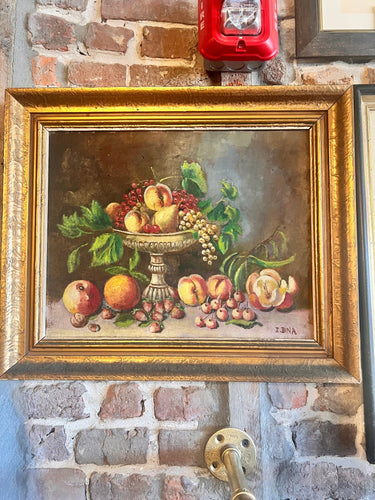 Antique Oil on Board Fruit Painting ￼ - Vintage AnthropologyVintage Anthropology
