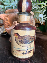Load image into Gallery viewer, Antique Leather wrapped Bird Decanter Bottle