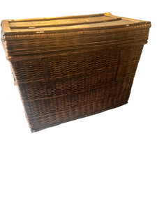 Antique French Wicker Travel Trunk