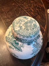 Load image into Gallery viewer, Mason’s Vista ironstone, green, and white transferware Ginger jar ￼