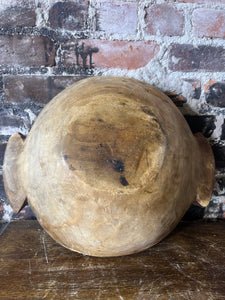 Antique French Handled Wood Bowl