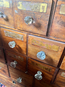 Antique English Apothecary Chest Cabinet of Drawers