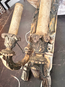 Antique Pair of 1920s Wall Sconces Lamps