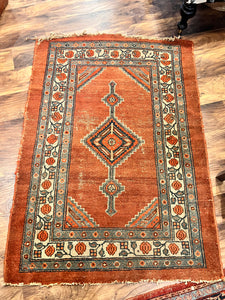Vintage Hand Knotted Wool Tribal Rug