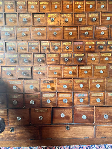 Antique English Apothecary Chest Cabinet of Drawers