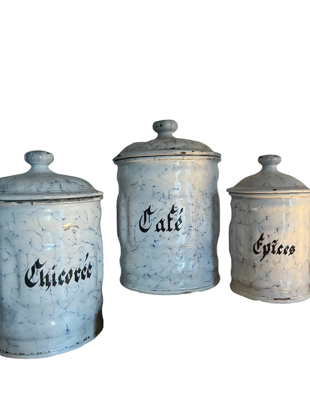 French Enamel Canisters