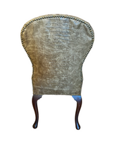 Load image into Gallery viewer, Antique crocodile embossed, leather studded armchair