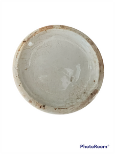 Antique Ironstone Transferware Cold Cream Jar