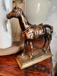 Antique Bronze Equestrian Horse Statue