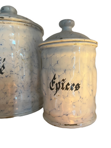 French Enamel Canisters