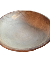 Load image into Gallery viewer, Antique farmhouse large wooden dough bowl