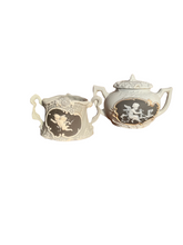 Load image into Gallery viewer, Antique bisque French sugar bowl and spooner