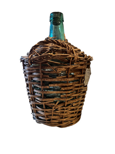 Vintage wicker wrapped bottle